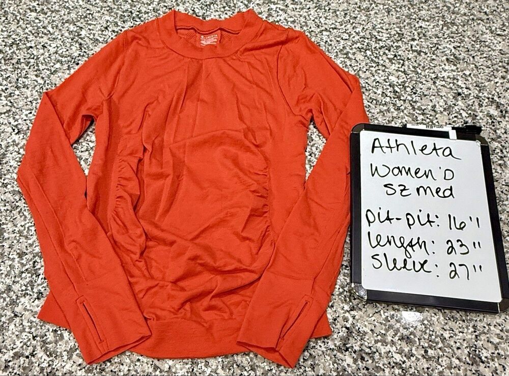 athleta fastest track LS Top Running/Gym/training sz medium Bright Orange